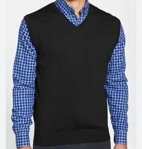 Cutter and Buck M polished and stately black v neck sleeveless vest